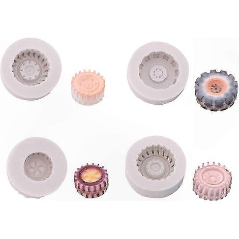 Set mit 4 niedlichen, reifenförmigen Silikonformen für Schokolade, Bonbons, Fondant, Tortendekoration, Bastelbedarf für die ganze Familie, Geleeform, sicher und wiederverwendbar (1/5)
