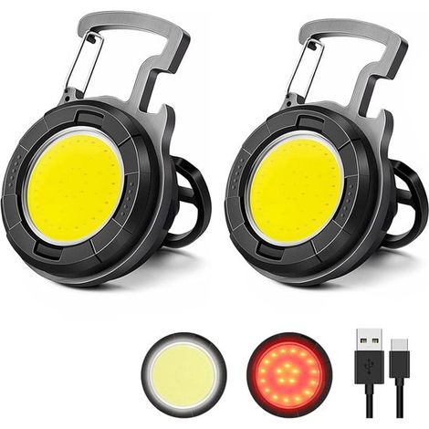 Torcia portachiavi da 1000 lumen, luce da lavoro EDC COB, con apribottiglie e attacco magnetico, pieghevole per ciclismo, pesca, ecc. (1/5)