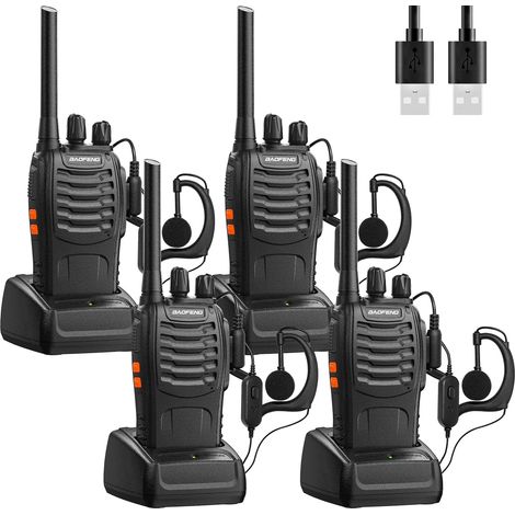 Walkie Professionnelle PMR446 Talkie-Walkies Radios Portable Rechargeable à Longue Portée et à 16 Canaux,avec Oreillette, USB Chargeur, Batterie(2 Paire) (1/5)