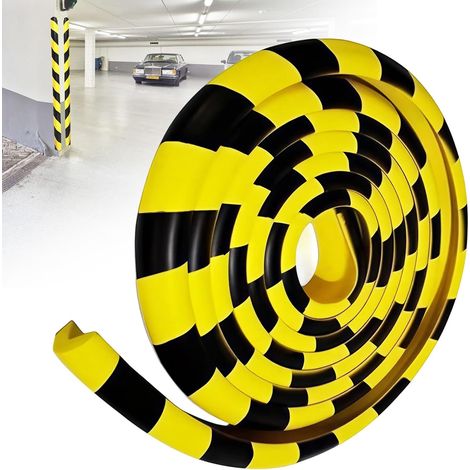 Protection des bords en mousse, protection des coins de 5 m, protection des coins en mousse, jaune et noir, protection des bords de table en forme de L, autocollant pour garage, entrepôt (1/5)