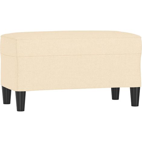 Banc d'Entrée Banquette Bout de Lit Repose-Pieds Tissu Rembourré Crème 70 x 35 x 41 cm (1/5)