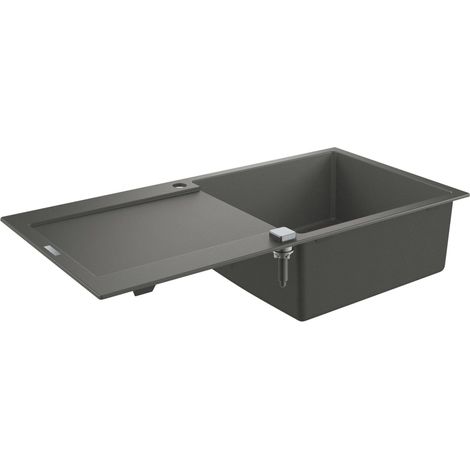 Grohe – Évier composite 1 bac 1000x500mm – Système de fixation rapide – Résistance à la chaleur jusqu'à 180°C – Vidange commande excentrique (1/5)