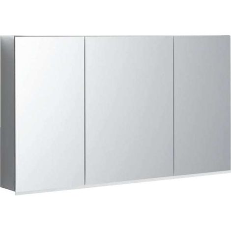Keramag – Armoire murale de salle de bain avec éclairage LED – 120 x 70 x 17,2 cm – 3 portes miroir – Interrupteur tactile – Étagères en verre amovibles