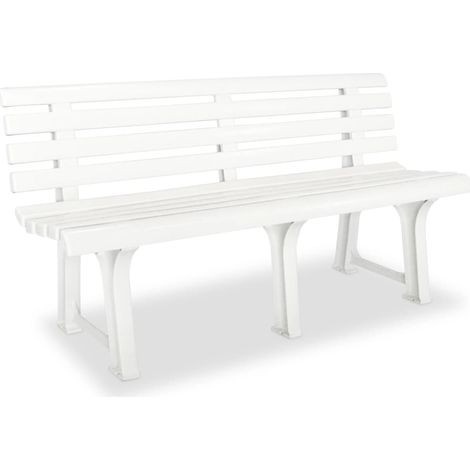 Garden Bench  White  Plastic  Standard  Durable  Garden Bench vidaXL