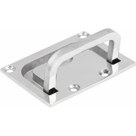 Anneau de sol en acier inoxydable 316, anneau de pont marin, poignée de trappe, poignée pour camping-car, dimensions 76 × 56 mm, fixation solide pour usage extérieur et nautique (1/4)