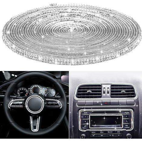 Garniture de Voiture Autocollante - Bandes de Décoration en Strass pour Tableau de Bord - Garniture de Moulure en Ligne pour Décoration Intérieure et Extérieure de Voiture - Accessoires (1/5)