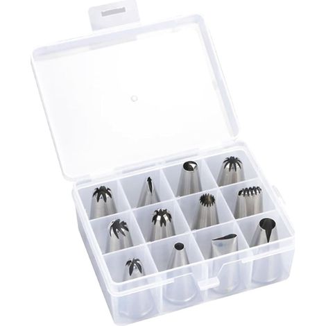 Kit de 12 douilles à pâtisserie pour fleurs, décoration de gâteaux et cupcakes, outils de décoration à faire soi-même. (1/5)