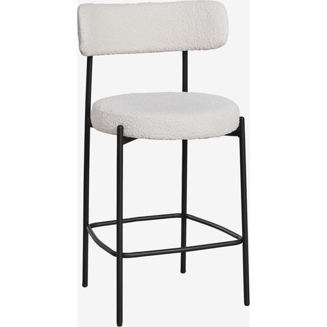 SKLUM 4er-Pack gepolsterte Anisa-Hocker 65 cm mit Rückenlehne                    Schwarz               