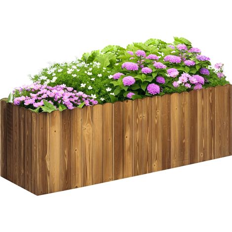 Jardinière surélevée, jardin d'herbes aromatiques, potager, bac à fleurs, bac à plantes, bois de sapin, 120 x 40 x 40 cm