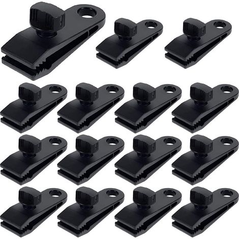 Tarp Clips, Tent Clips, Multifunctional Plastic Tarp Clamps, Outdoor Camping Tent Accessories, 15pcs (1/5)