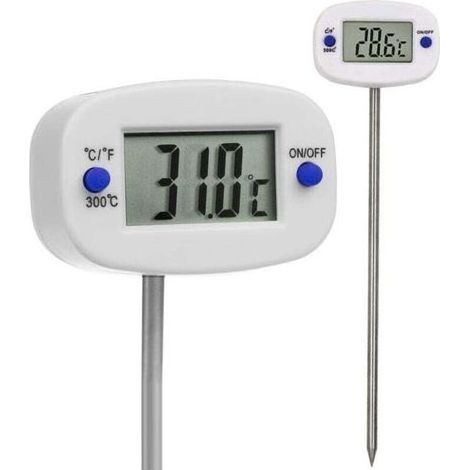 Thermomètre sonde alimentaire, sonde de 15 cm, plage de température -50 °C à +300 °C, précision 0,1 °C, 1 pièce (1/4)