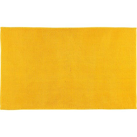 Tapis de bain antidérapant, super doux, 100% microfibre, 50 x 70 cm - Jaune (1/5)