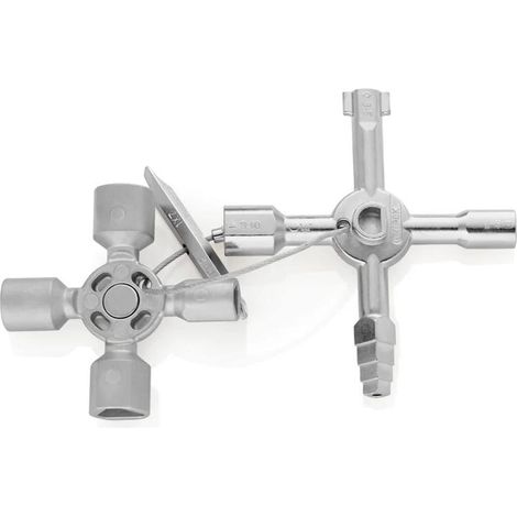 Clé Universelle 10 en 1 en Acier Inoxydable avec 2 Embouts Magnétiques Réversibles pour Armoires Techniques et Secteurs HVAC et Électrique