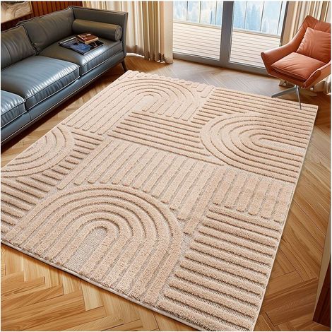 Tapis scandinave effet 3D graphique Taro Rose 240x340 (1/5)