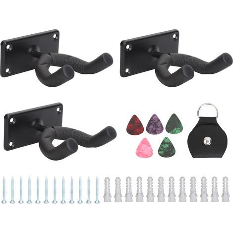 3 Supports Mural Guitare Porte-Instruments Métal pour Basse Violon avec Accessoires (1/5)