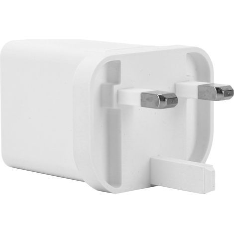 Chargeur portable PD 20 W pour téléphone portable avec adaptateur USB-C, compatible avec iPhone 12 (iOS 100-240VUK, blanc). (1/5)