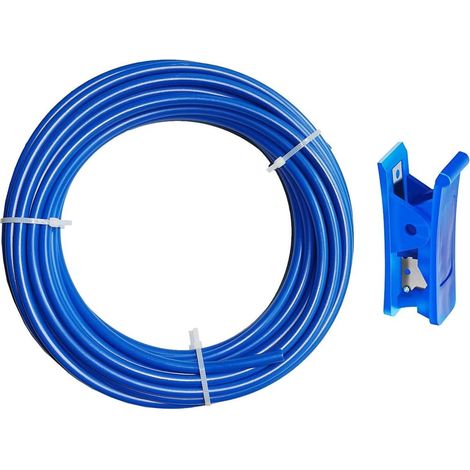 20 m Water Supply Hose 1/4 Inch Tube Fridge Water Purifiers Quick Connect Fittings for Refrigerator and Ice Machine Reverse Osmosis Water Systems - Blue (1/5)