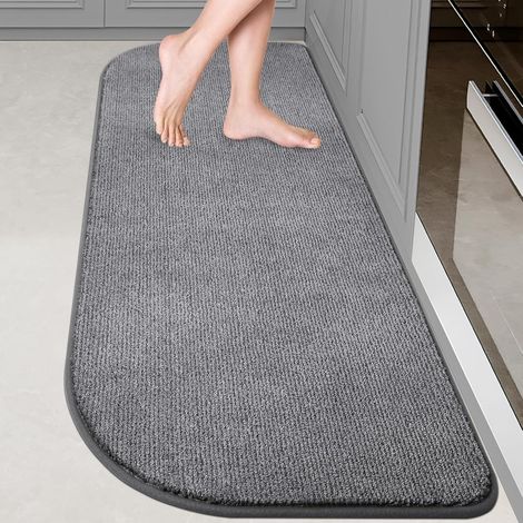 1 Tapis Demi-Cercle 60x150cm, Antidérapant Caoutchouc, Absorbant Polyester, Lavable Machine, Entrée Cuisine (1/5)