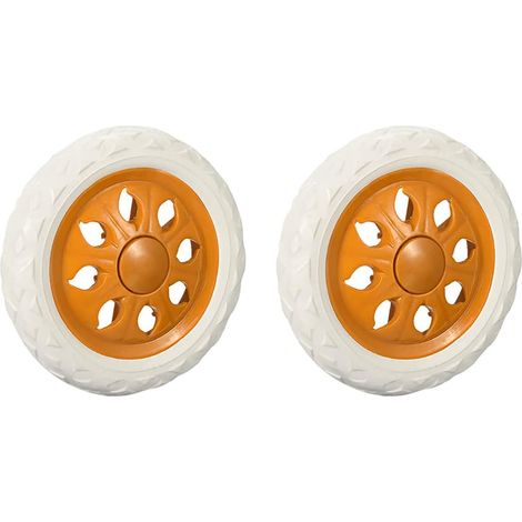 Set of 2 replacement shopping trolley wheels - 15.2 cm diameter yellow foam rubber (1/5)