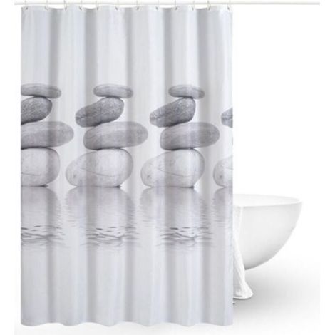 Rideaux de Douche, Rideau de Douche Tissu, Rideau de Douche Anti-moisissure, Rideau de Douche Imperméable, Polyester, Lavable en Machine(180CMx180CM)