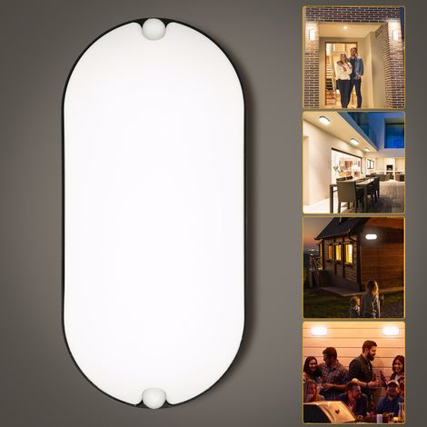 SWANEW Apparecchio antiumidità 15W LED IP54 a soffitto Per garage, cantine, laboratori 10x (1/5)
