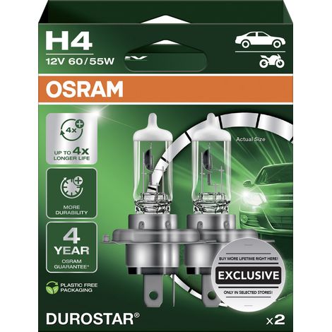 Osram Scheinwerferlampe H4 Durostar 2.0 2 Stück Scheinwerferlampe (1/2)