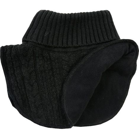 Calentador de cuello de invierno, doble capa, forrado de felpa, trenzado, negro, 3-8 V019D (1/5)
