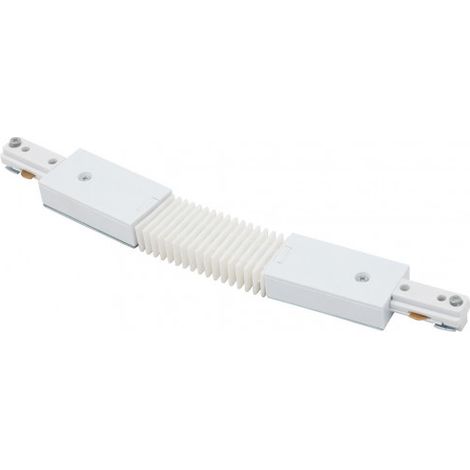 Litecraft Flexible Single Live Connector For Track Light Circuit Mains - White (1/2)