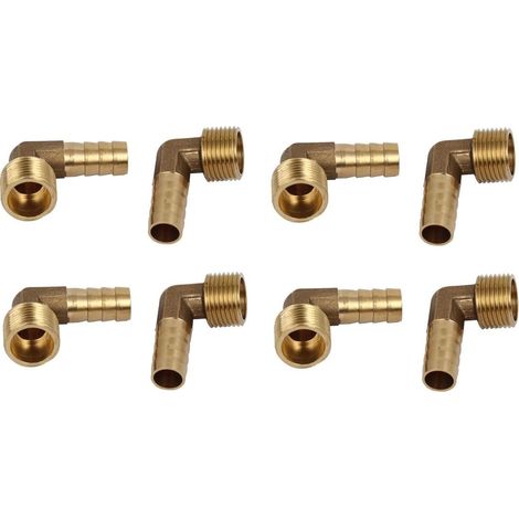 3 / 8BSP Außengewinde 10mm Durchmesser Messing Schlauch Barb-Anschlüsse Koppler Stecker 8 pièces
