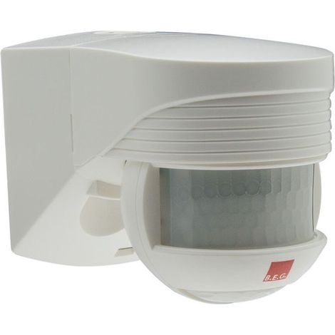 Détecteur de mouvement mural blanc 140° + 180° – Commande automatique d'éclairage – IP44 pour façades et entrées – B.E.G