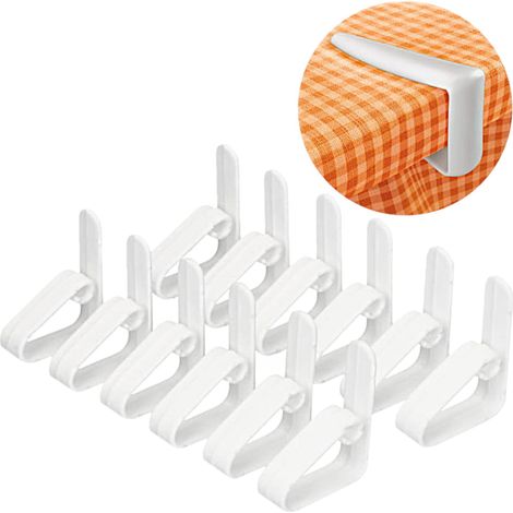 Fermagli per tovaglia, mollette per tovaglia, 12 pezzi, colore bianco. (1/2)