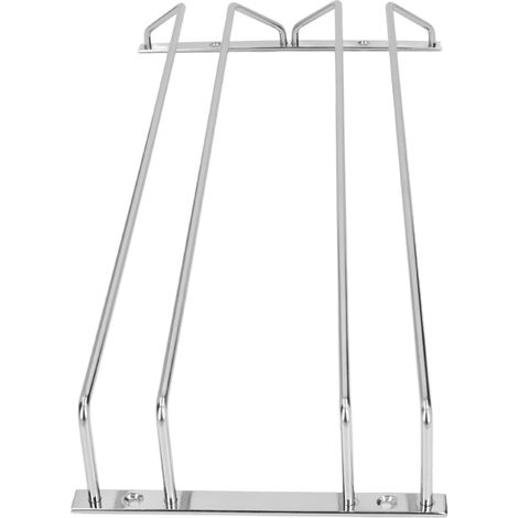 Porte-verres à pied double rangée en acier inoxydable, support suspendu pour verres à pied sous meuble (1/5)