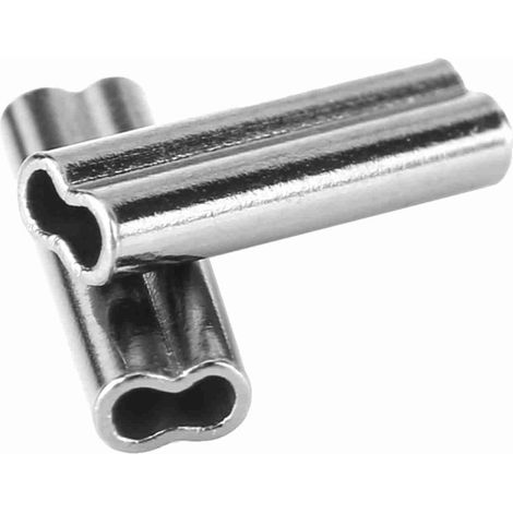 Guaine in rame a doppio barilotto da 2 mm per lenza da pesca, 100 pezzi, per terminale in filo metallico (6). (1/5)