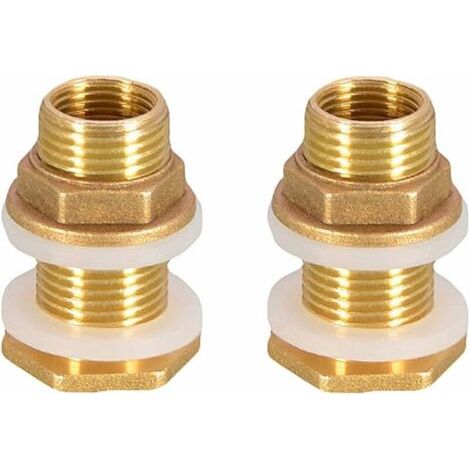 2 PièCes Passe-Fils à Eau 4,2 Cm 1/2 Connecteur D'Eau En Laiton Pour Robinet/Robinet Baril/RéServoirs D'Eau De Pluie (1/5)