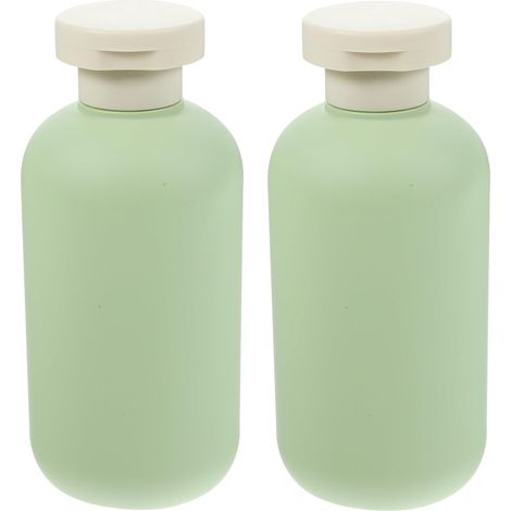 2 Small 200ml Green PE Lotion Bottles with Flip-Top Caps, Refillable and Compact, Suitable for Outdoor Travel (1/5)