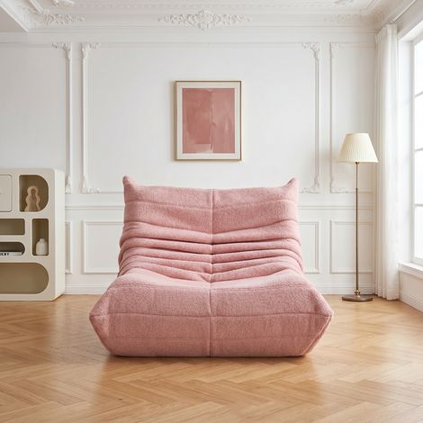 Canapé compresse - Timpfee - 1 Place - Sans Installation - Velours - chaise relax - Scandinave - Rose