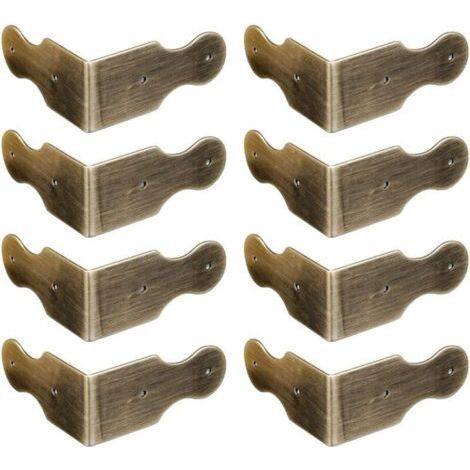 Lot de 8 Protections d'angle en Laiton Pur pour boîte à Bijoux en Bois, Accessoires pour Cadre Photo (1/4)