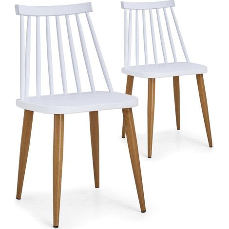 Lot de 2 chaises scandinaves Houlgate Blanc (1/4)