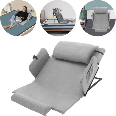 Support dorsal électrique réglable pour lits d'hôpital, offrant un soutien lombaire et dorsal aux patients, équipé de barrières de lit amovibles et de poches de rangement. (1/5)
