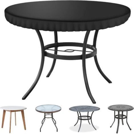 Nappe ronde de 76 cm de diamètre, housse pour table de patio, housse pour mobilier de jardin, nappe ronde, imperméable, tissu Oxford 210D. (1/4)