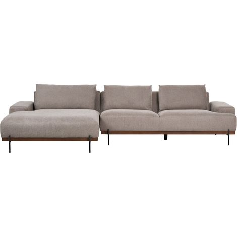 Divano in tessuto ad angolo retto a 3 posti Stile minimalista Gambe in metallo Marrone Mariferd