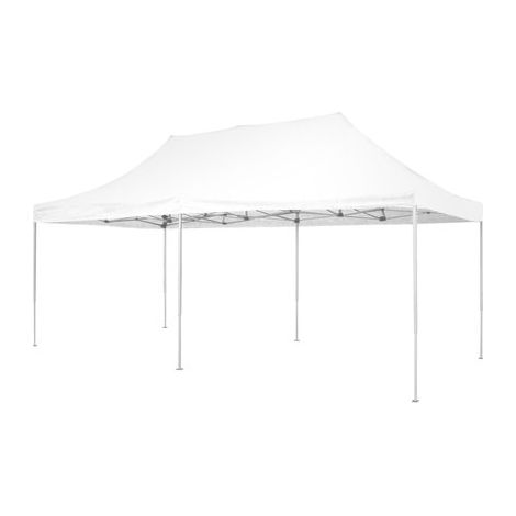 Amicasa Gazebo Pieghevole M 3x6 Bianco. Gambe Telescopiche Parte Bassa 30x30 Mm E Parte Alta 25x25 Mm - F005