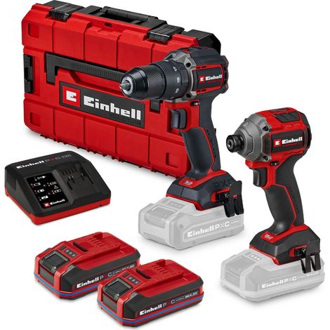 Einhell Professional PXC 18v Brushless Combi Drill Impact Driver Twin Pack 2x4ah (1/5)