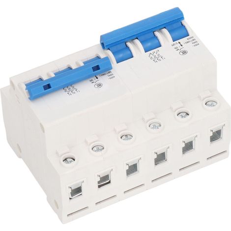 Disjoncteur double alimentation rail DIN mini à verrouillage 3P+3P 4500A commutateur transfert manuel AC400V 63A (1/5)