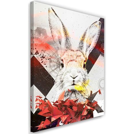 Tableau sur toile Abstrait Coloré Lapin 40x60 (1/5)