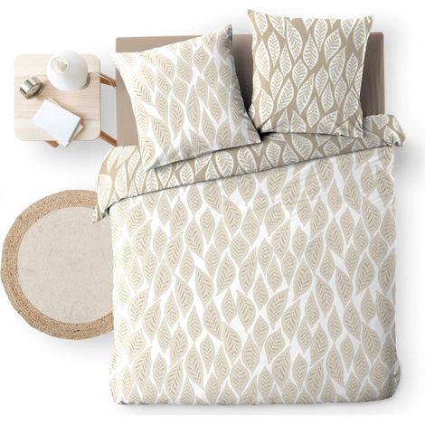 Bricoline – Parure de lit réversible 240 x 220 cm – 100% coton 57 fils – Confort respirant et entretien facile – Housse avec fermeture pression (1/7)