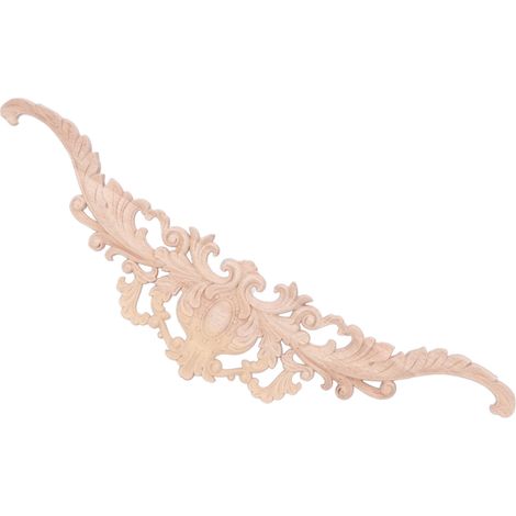 Exquisite, elegante Holzapplikationen im europäischen Stil, langes Blumenornament aus Gummibaumholz, geschnitzte Accessoires zur Heimdekoration (1/5)