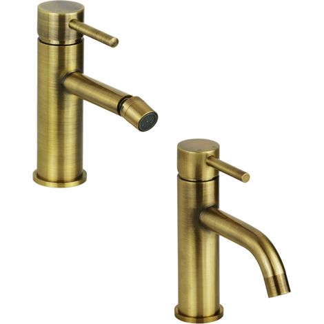 Badezimmer-Set aus Bronze komplett mit Waschbecken und Bidet Pollini Jessy KITKJES1 (1/5)
