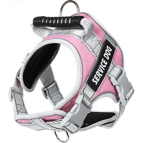 Harnais et laisse réfléchissants pour chiens de grande taille, anti-traction, rose - XL (1/5)
