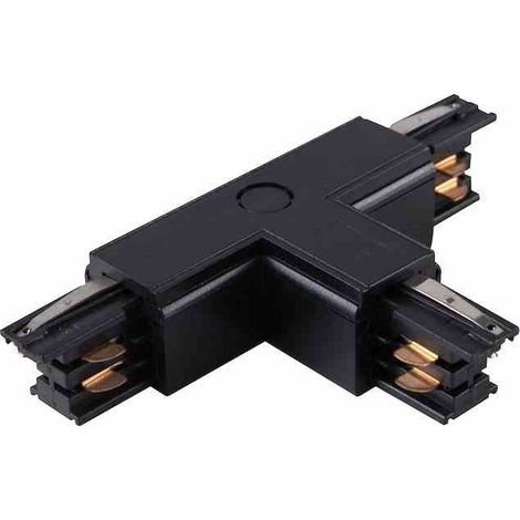 Connecteur de lampe pour rail d'éclairage noir à 3 circuits Type : T UL